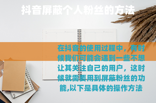 抖音屏蔽个人粉丝的方法