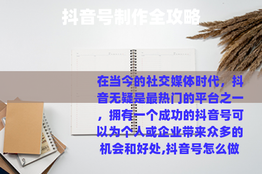抖音号制作全攻略
