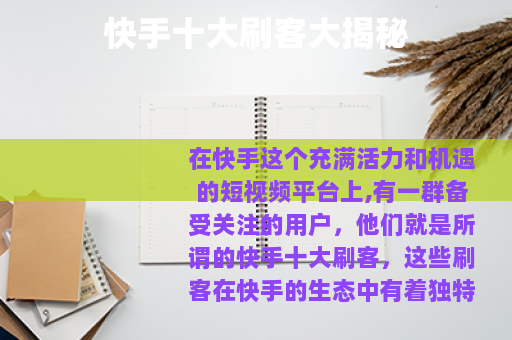 快手十大刷客大揭秘