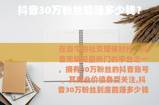 抖音30万粉丝能赚多少钱？