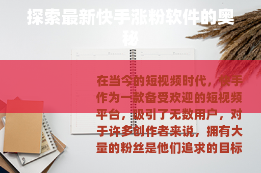 探索最新快手涨粉软件的奥秘