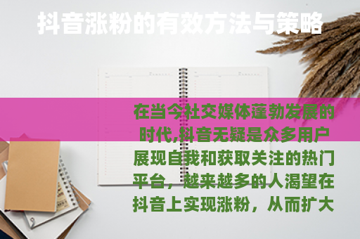 抖音涨粉的有效方法与策略