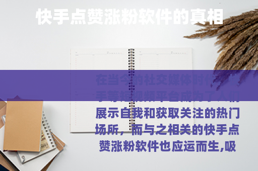 快手点赞涨粉软件的真相