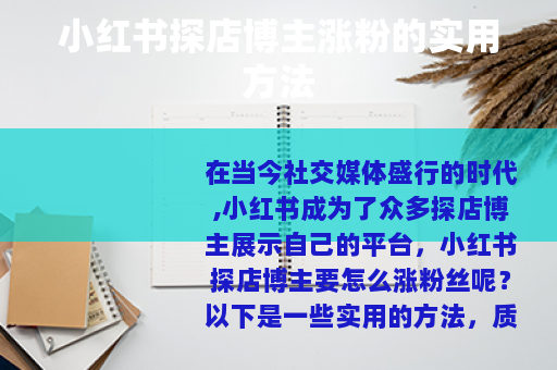 小红书探店博主涨粉的实用方法