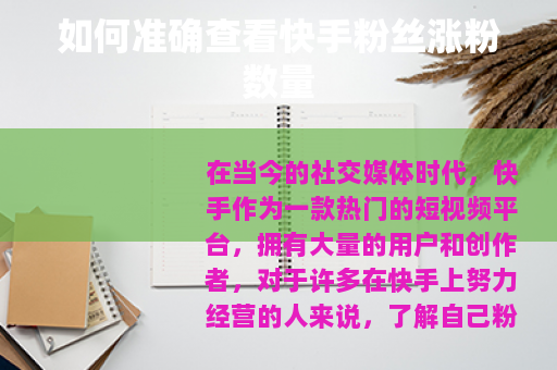 如何准确查看快手粉丝涨粉数量