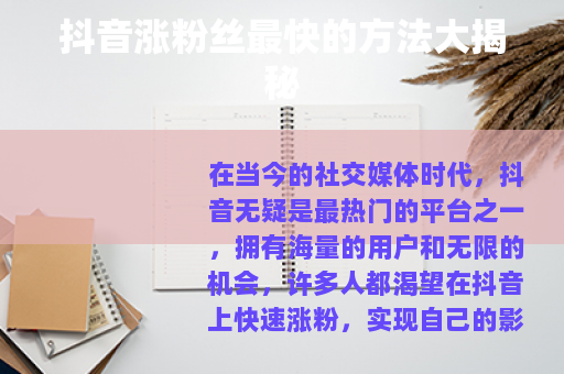 抖音涨粉丝最快的方法大揭秘