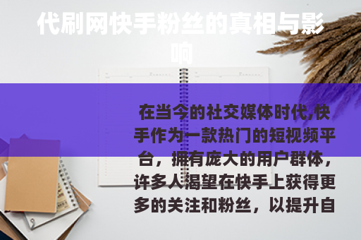 代刷网快手粉丝的真相与影响