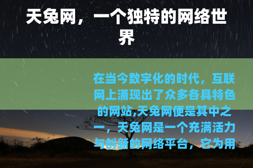 天兔网，一个独特的网络世界