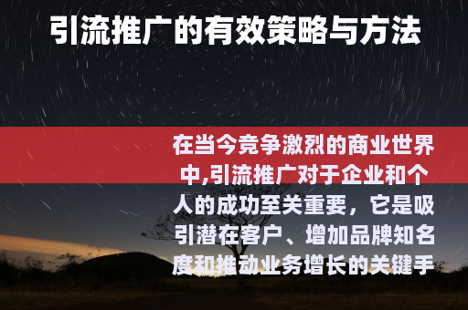 引流推广的有效策略与方法