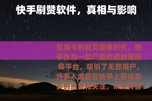 快手刷赞软件，真相与影响