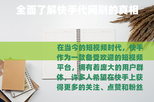 全面了解快手代网刷的真相