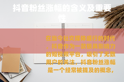 抖音粉丝涨幅的含义及重要性