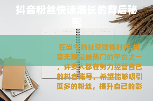 抖音粉丝快速增长的背后秘密