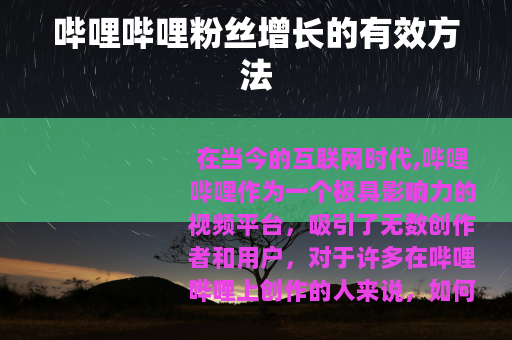 哔哩哔哩粉丝增长的有效方法