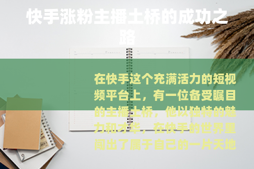 快手涨粉主播土桥的成功之路