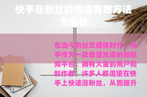 快手涨粉丝的快速有效方法大揭秘