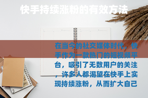 快手持续涨粉的有效方法
