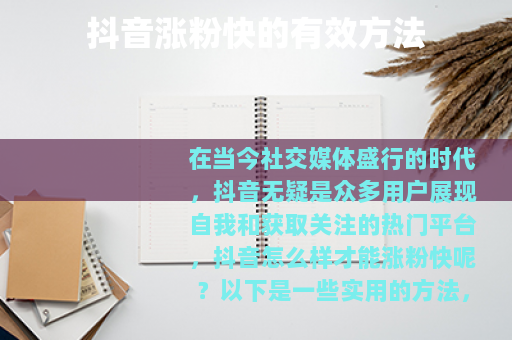 抖音涨粉快的有效方法