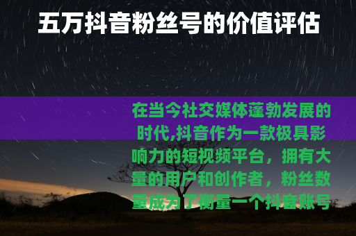 五万抖音粉丝号的价值评估