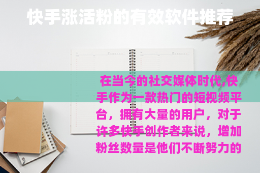 快手涨活粉的有效软件推荐