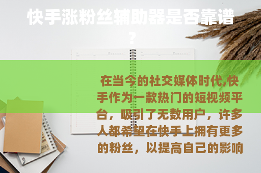 快手涨粉丝辅助器是否靠谱？