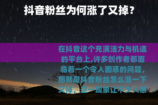 抖音粉丝为何涨了又掉？