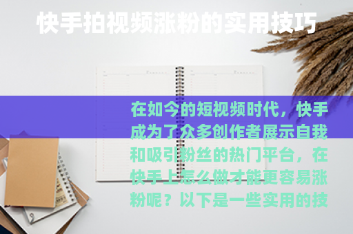 快手拍视频涨粉的实用技巧