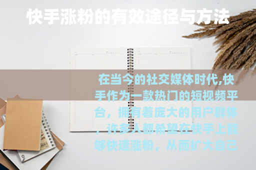 快手涨粉的有效途径与方法