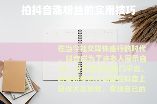 拍抖音涨粉丝的实用技巧