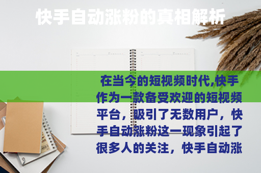 快手自动涨粉的真相解析