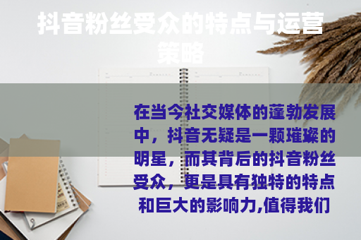 抖音粉丝受众的特点与运营策略