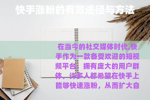 快手涨粉的有效途径与方法