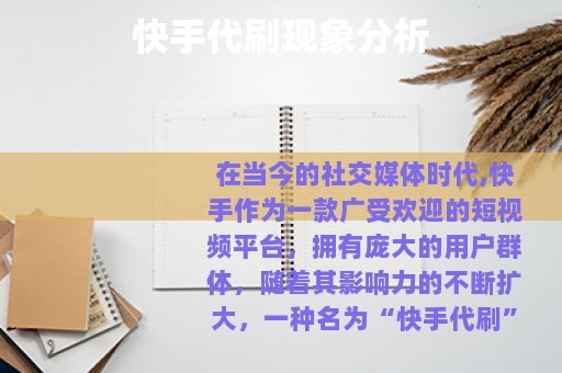 快手代刷现象分析
