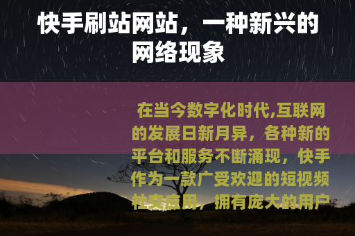 快手刷站网站，一种新兴的网络现象