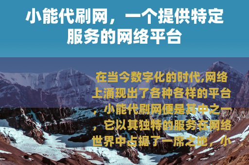 小能代刷网，一个提供特定服务的网络平台
