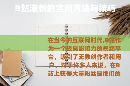 B站涨粉的实用方法与技巧