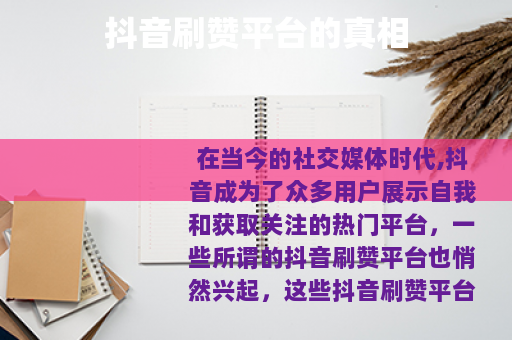 抖音刷赞平台的真相