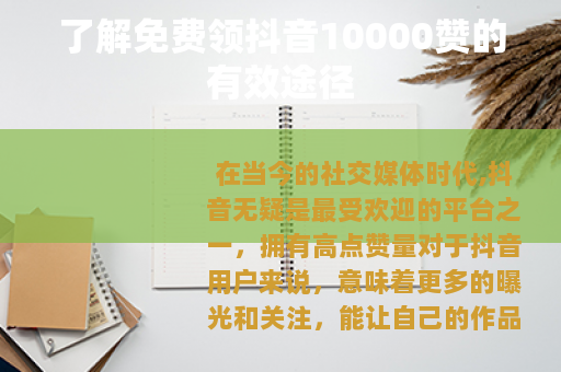 了解免费领抖音10000赞的有效途径