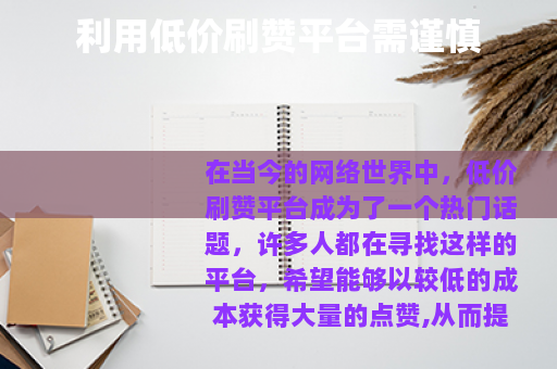 利用低价刷赞平台需谨慎