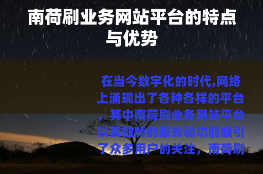 南荷刷业务网站平台的特点与优势