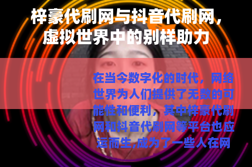 梓豪代刷网与抖音代刷网，虚拟世界中的别样助力