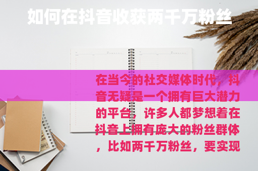 如何在抖音收获两千万粉丝