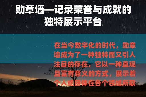 勋章墙—记录荣誉与成就的独特展示平台
