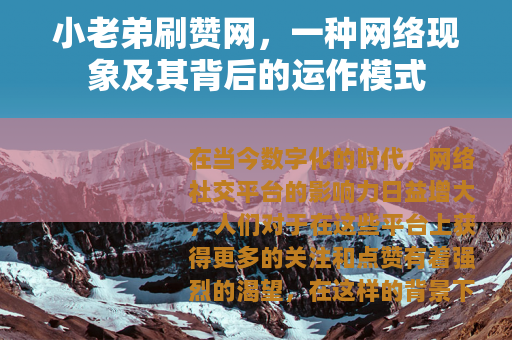 小老弟刷赞网，一种网络现象及其背后的运作模式
