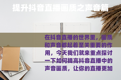 提升抖音直播画质之声音篇