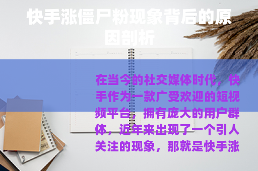 快手涨僵尸粉现象背后的原因剖析