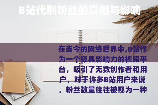 B站代刷粉丝的真相与影响