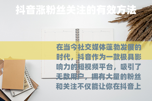 抖音涨粉丝关注的有效方法