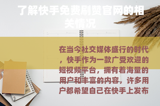 了解快手免费刷赞官网的相关情况