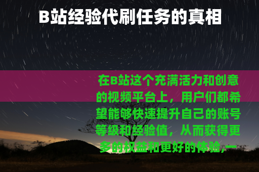 B站经验代刷任务的真相
